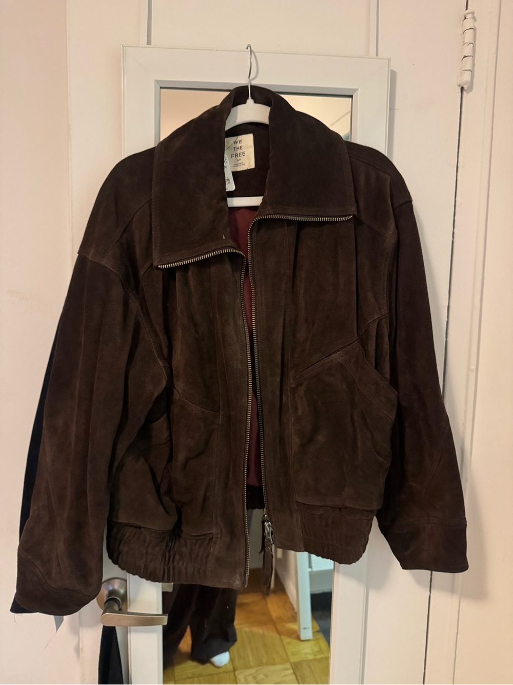 Men's Brown Suede Zip-Front Jacket